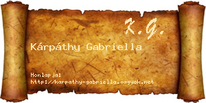 Kárpáthy Gabriella névjegykártya